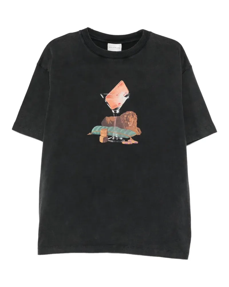 Drôle de Monsieur Glass Lion T-shirt - Schwarz Schwarz