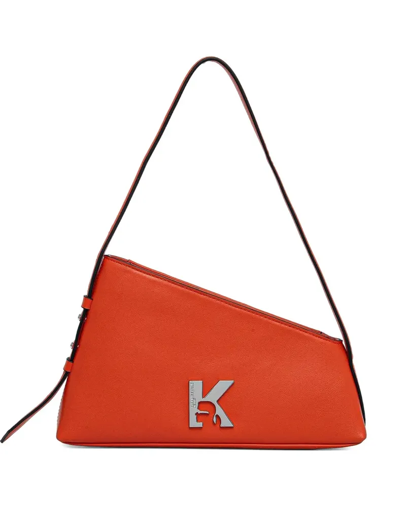 Karl Lagerfeld Schultertasche mit Logo-Schild - Orange Orange