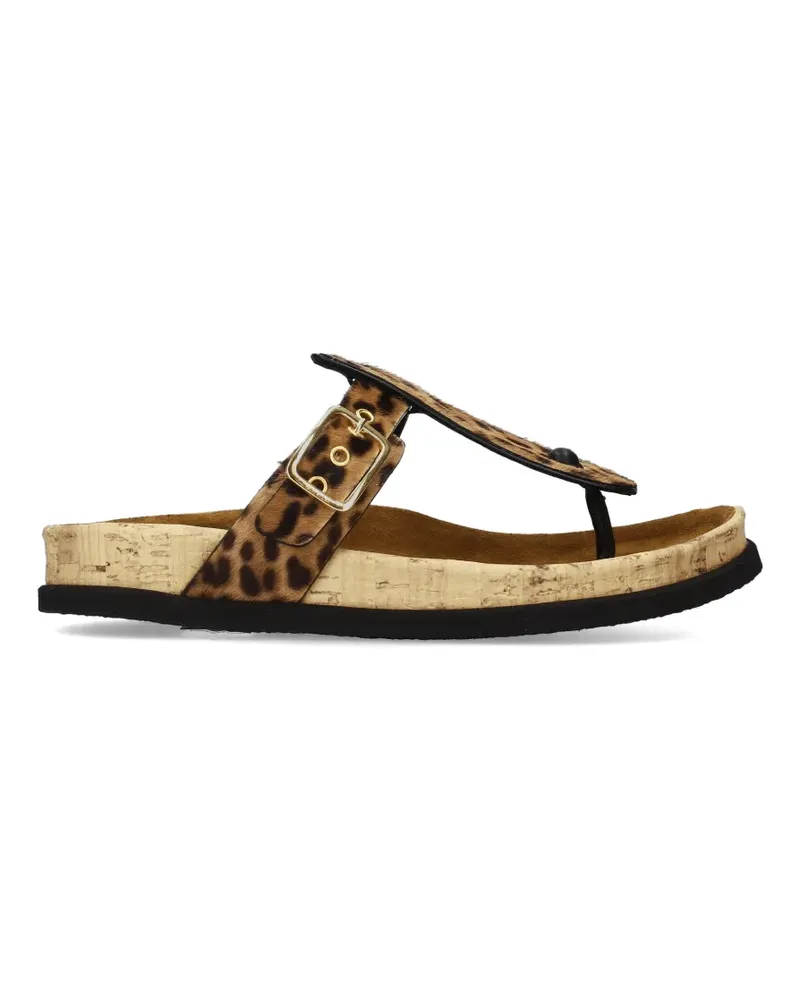 Premiata leopard-print buckle sandals - Nude Nude