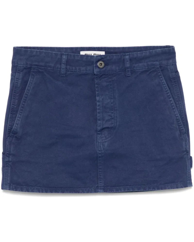 Miu Miu Minirock mit Logo-Applikation - Blau Blau