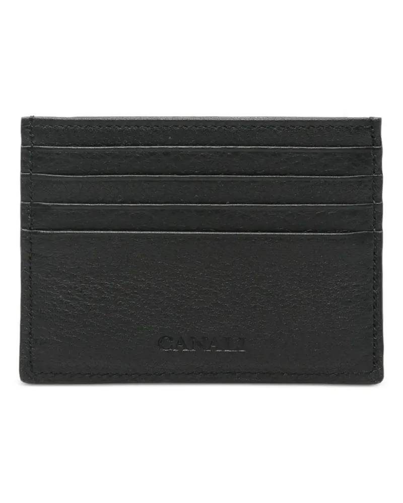 Canali Kartenetui mit Logo-Prägung - Schwarz Schwarz