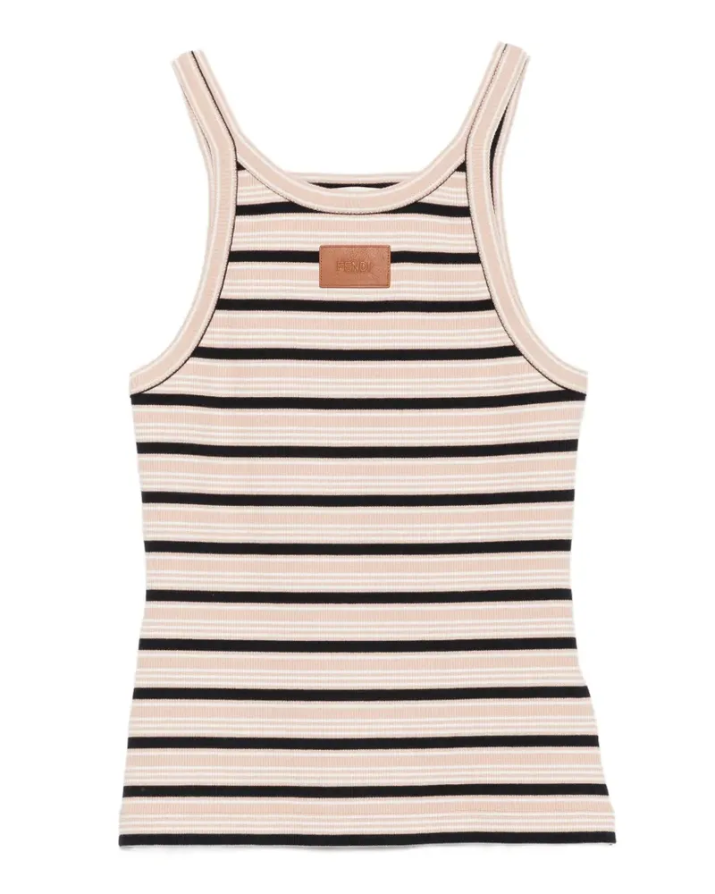 Fendi striped ribbed-knit tank top - Rosa Rosa
