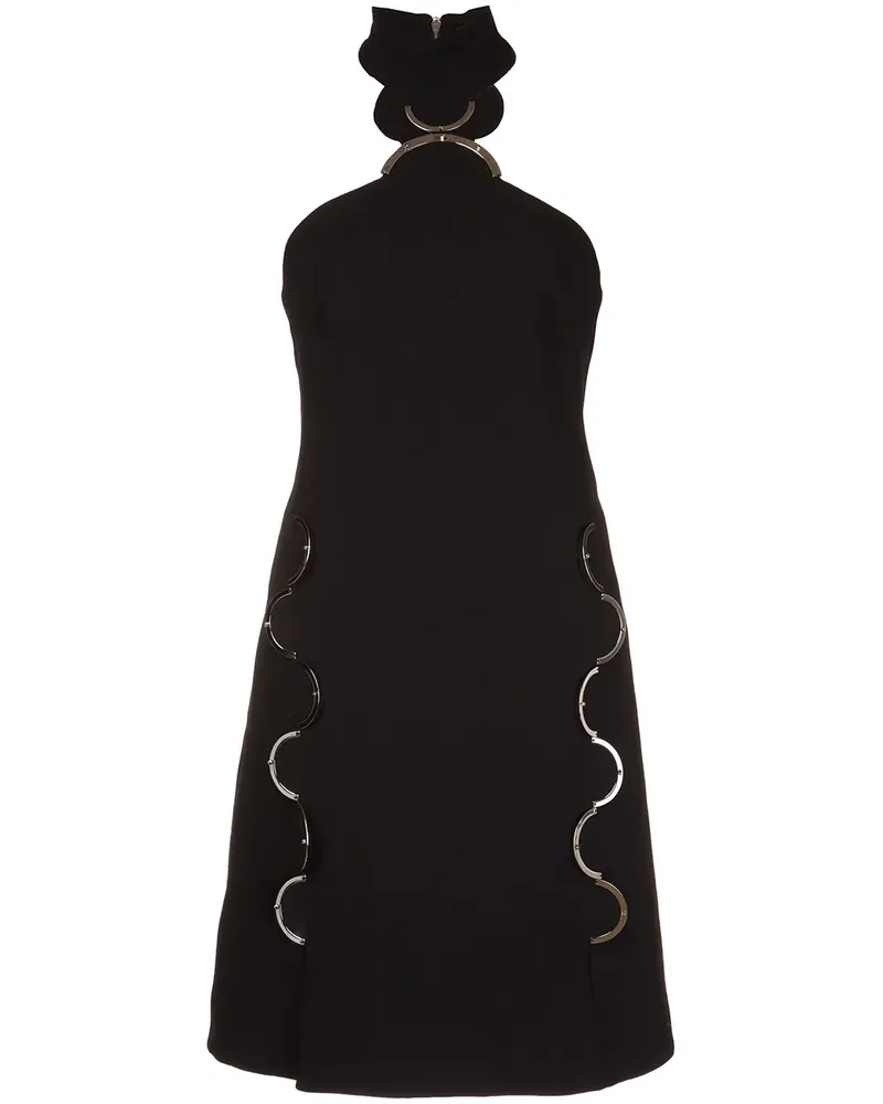 David Koma Neckholder-Kleid mit metallischen Details - Schwarz Schwarz