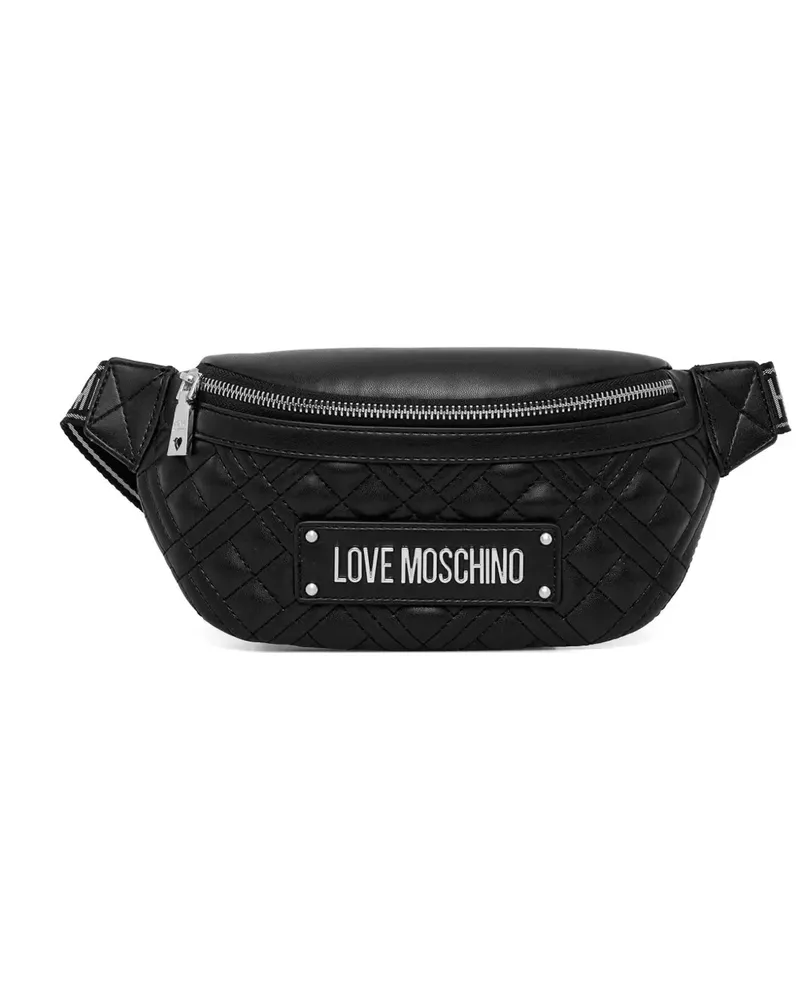 Moschino quilted logo-plaque belt bag - Schwarz Schwarz