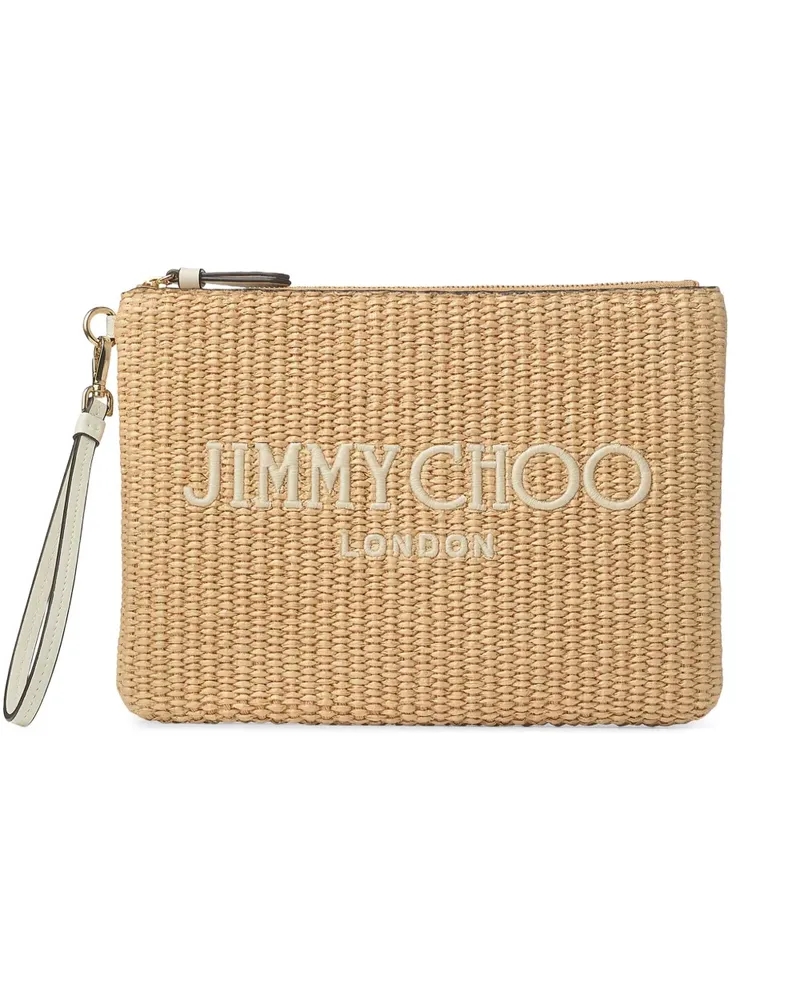 Jimmy Choo Clutch aus Raffiabast - Braun Braun