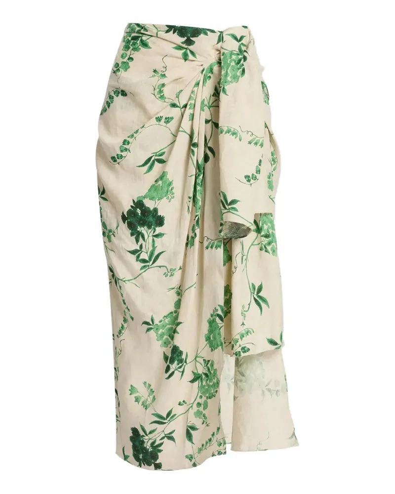 Erdem knot-detail midi skirt - Nude Nude