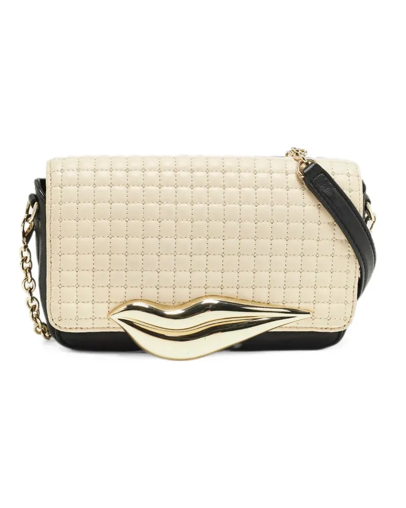 Diane von Furstenberg Flirty Lips quilted leather shoulder bag - Weiß Weiß