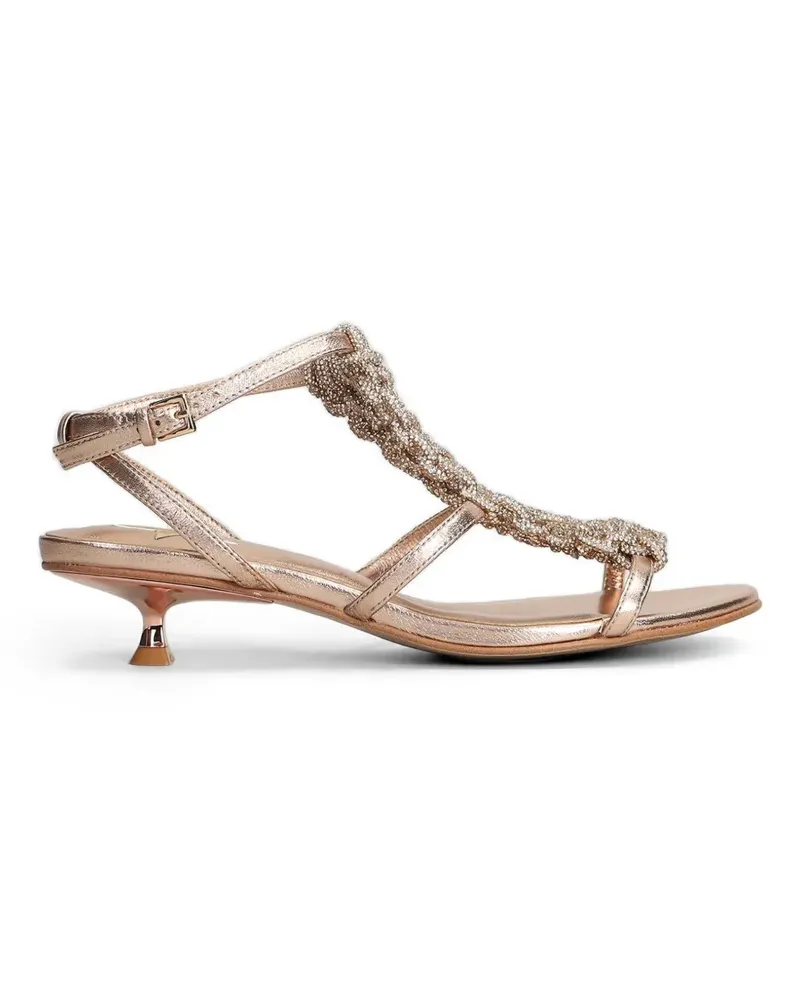 MARC ELLIS crystal-embellished metallic sandals - Nude Nude
