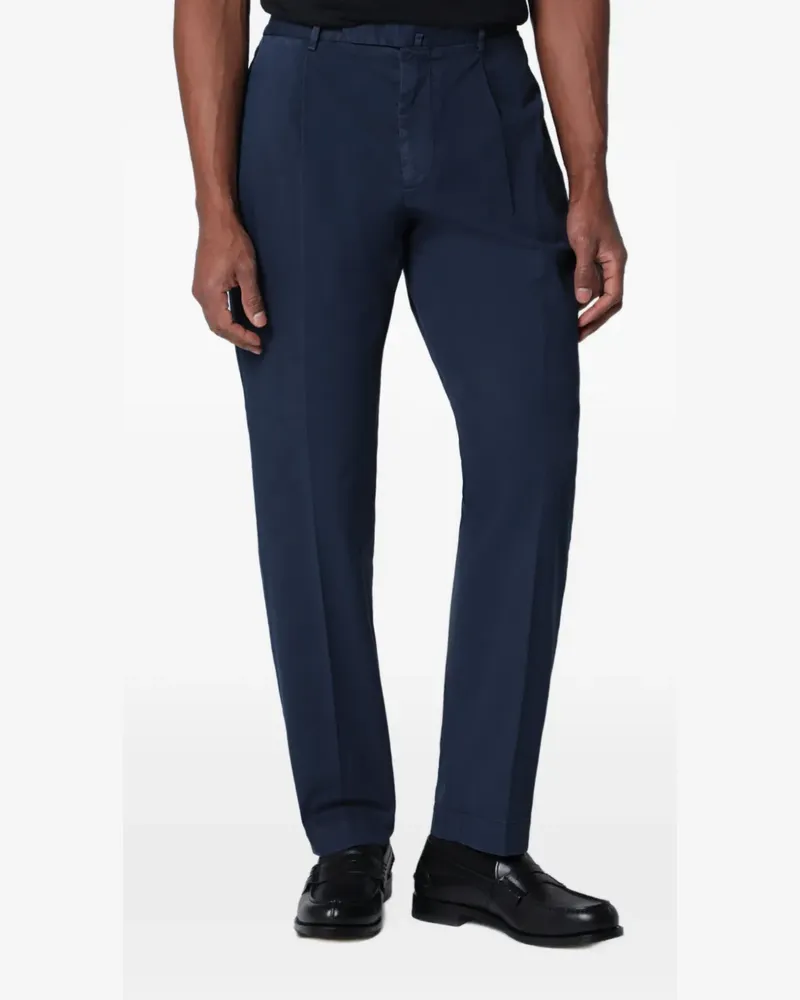 Biagio Santaniello Arechi pleated cotton trousers - Blau Blau