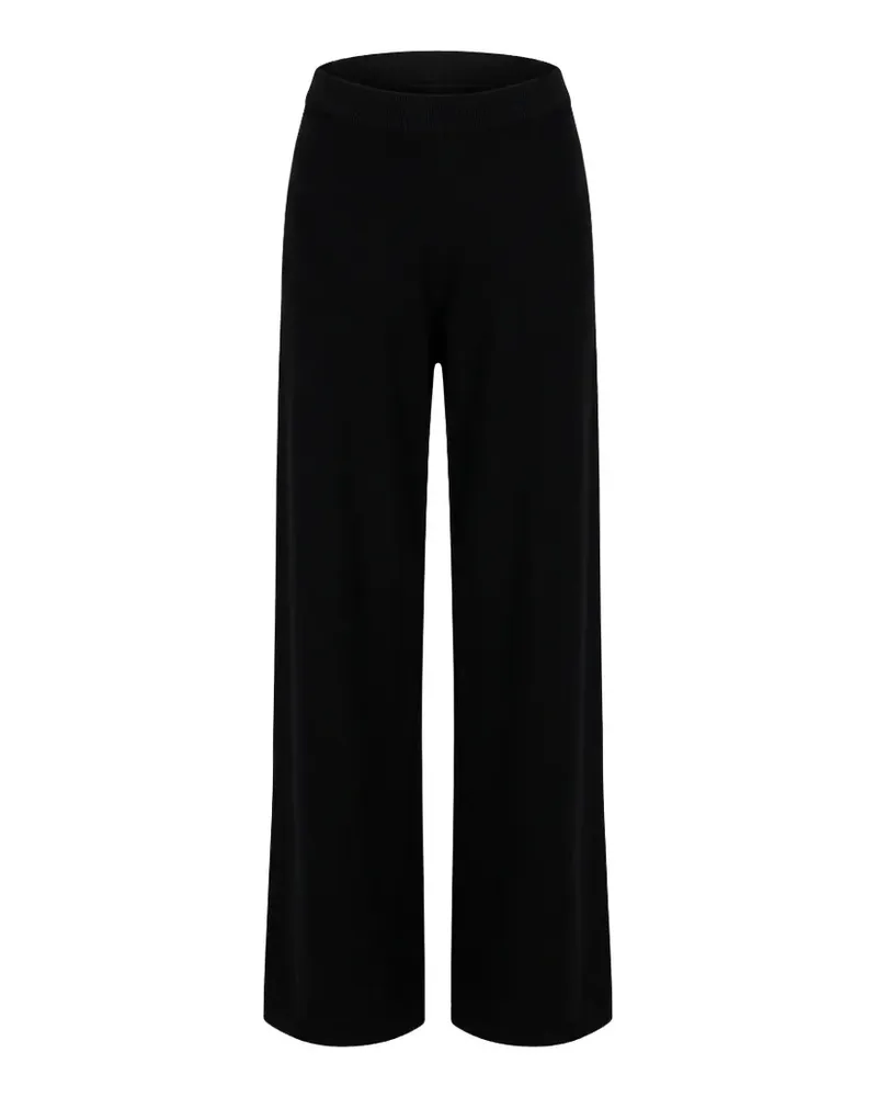 12 STOREEZ fine-knit elasticated-waistband trousers - Schwarz Schwarz