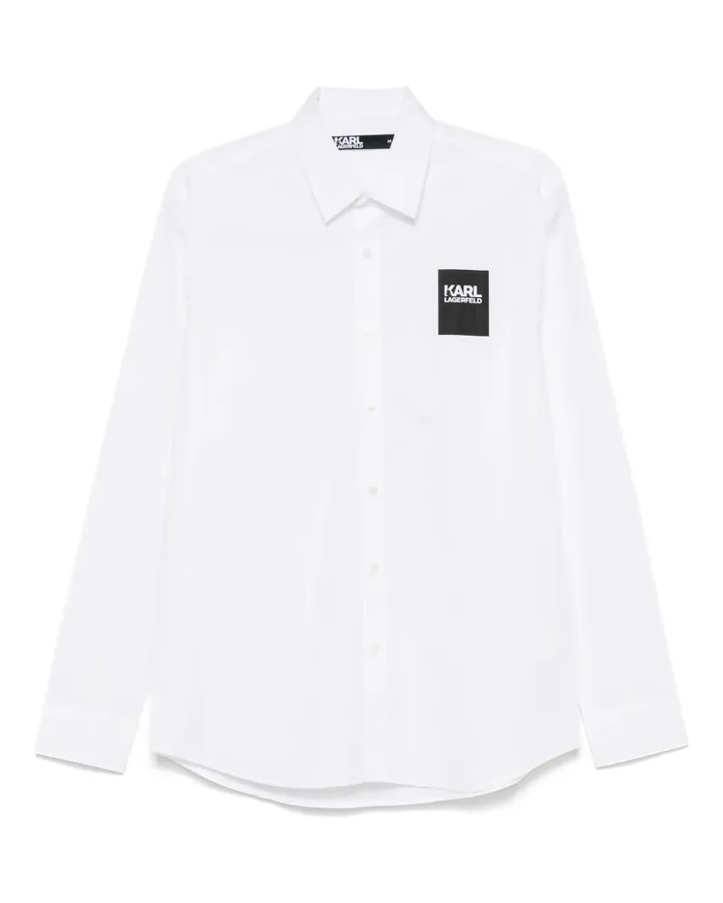 Karl Lagerfeld Hemd mit Logo-Patch - Weiß Weiß