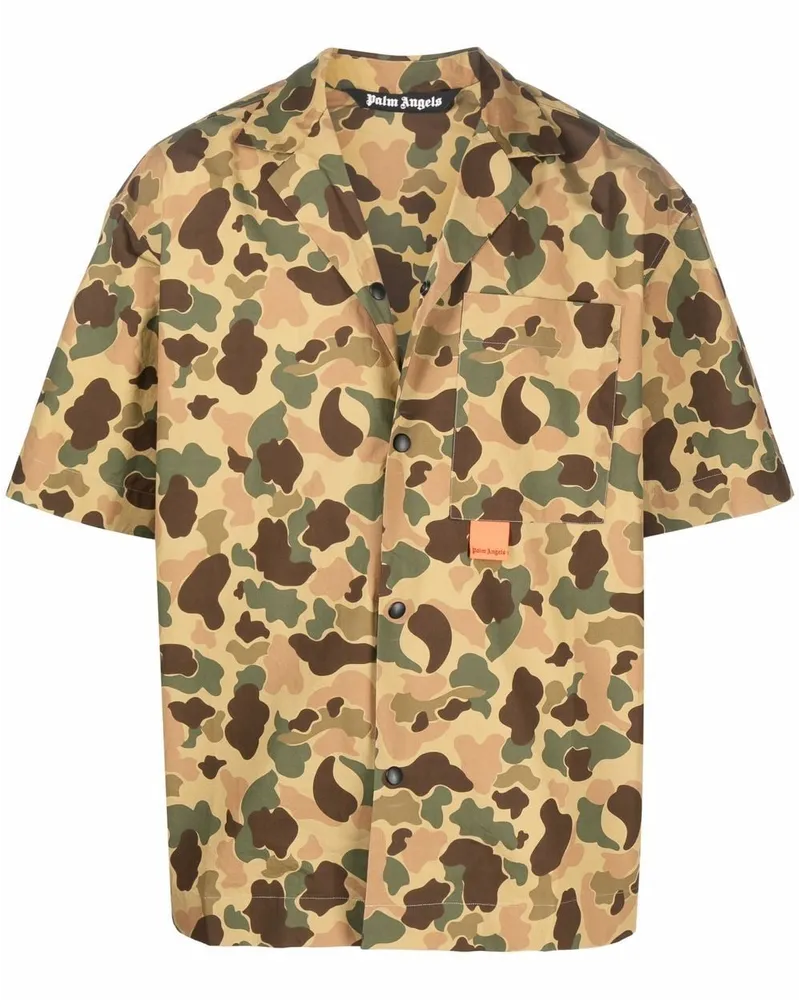 Palm Angels Hemd mit Camouflage-Print - Braun Braun