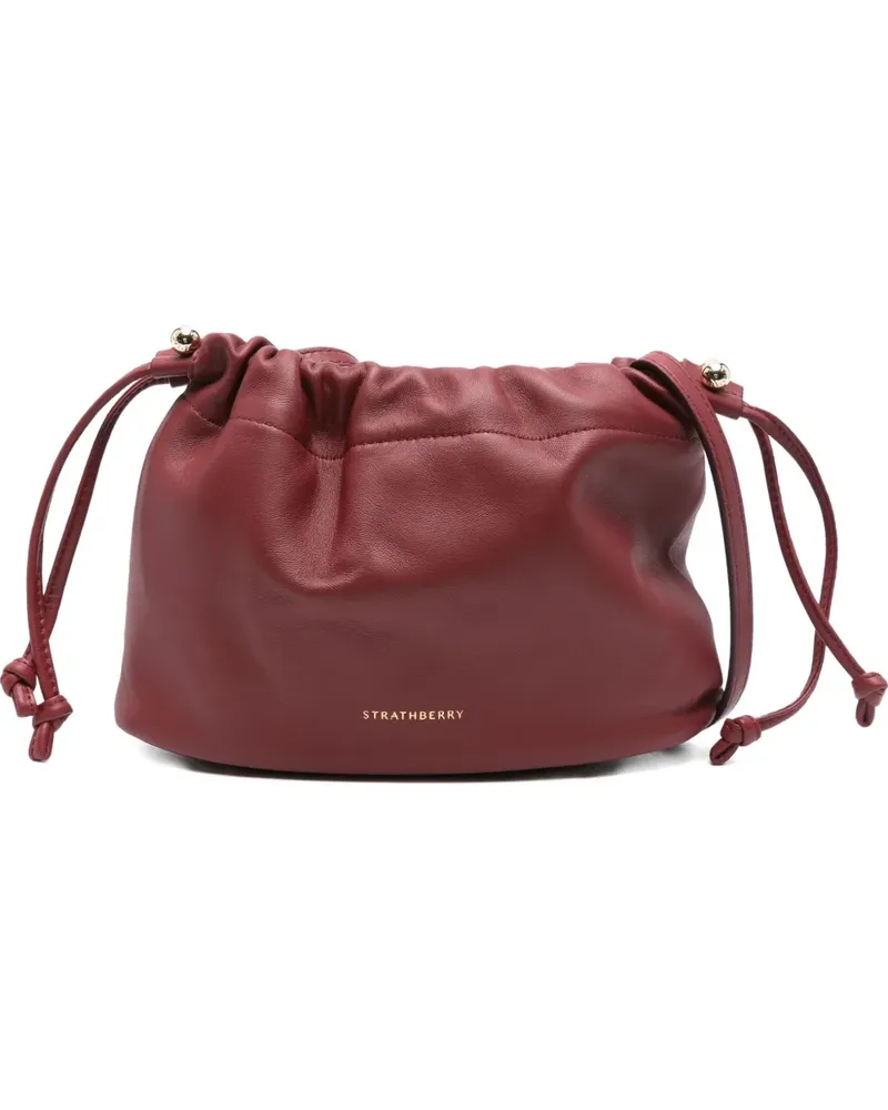 Strathberry Charlotte Drawstring Umhängetasche aus Kalbsleder - Rot Rot