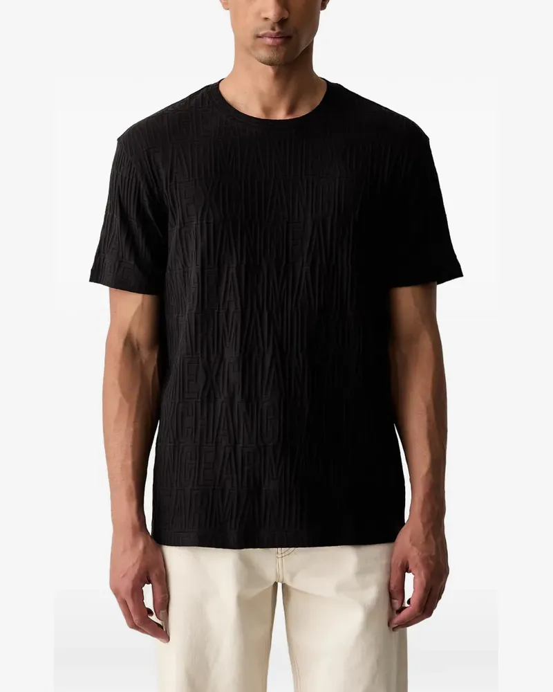 Armani Exchange logo-jacquard cotton T-shirt - Schwarz Schwarz