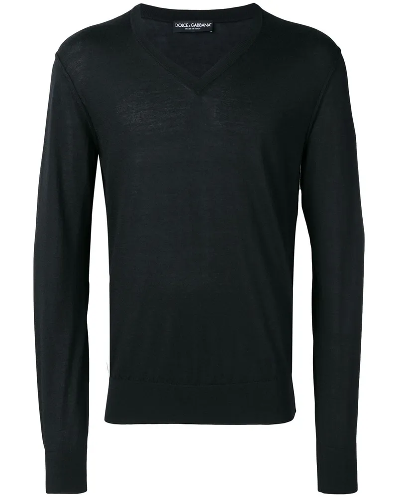 Dolce & Gabbana Pullover mit V-Ausschnitt - Schwarz Schwarz