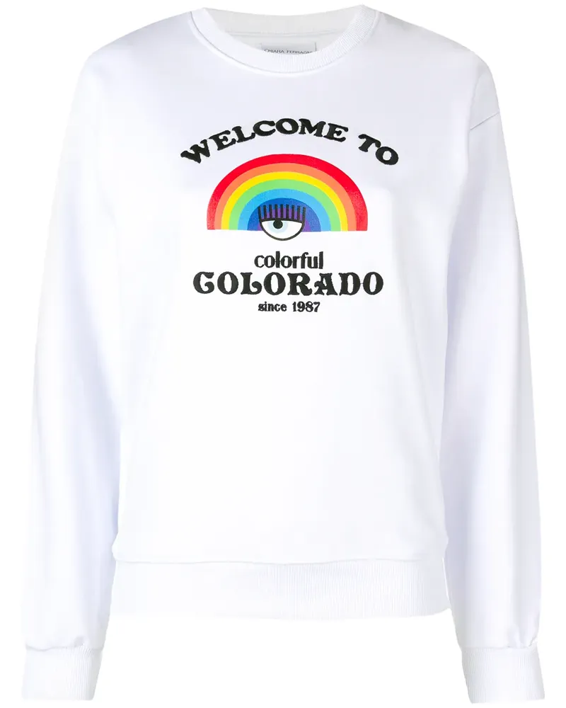 Chiara Ferragni Rainbow' Pullover - Weiß Weiß