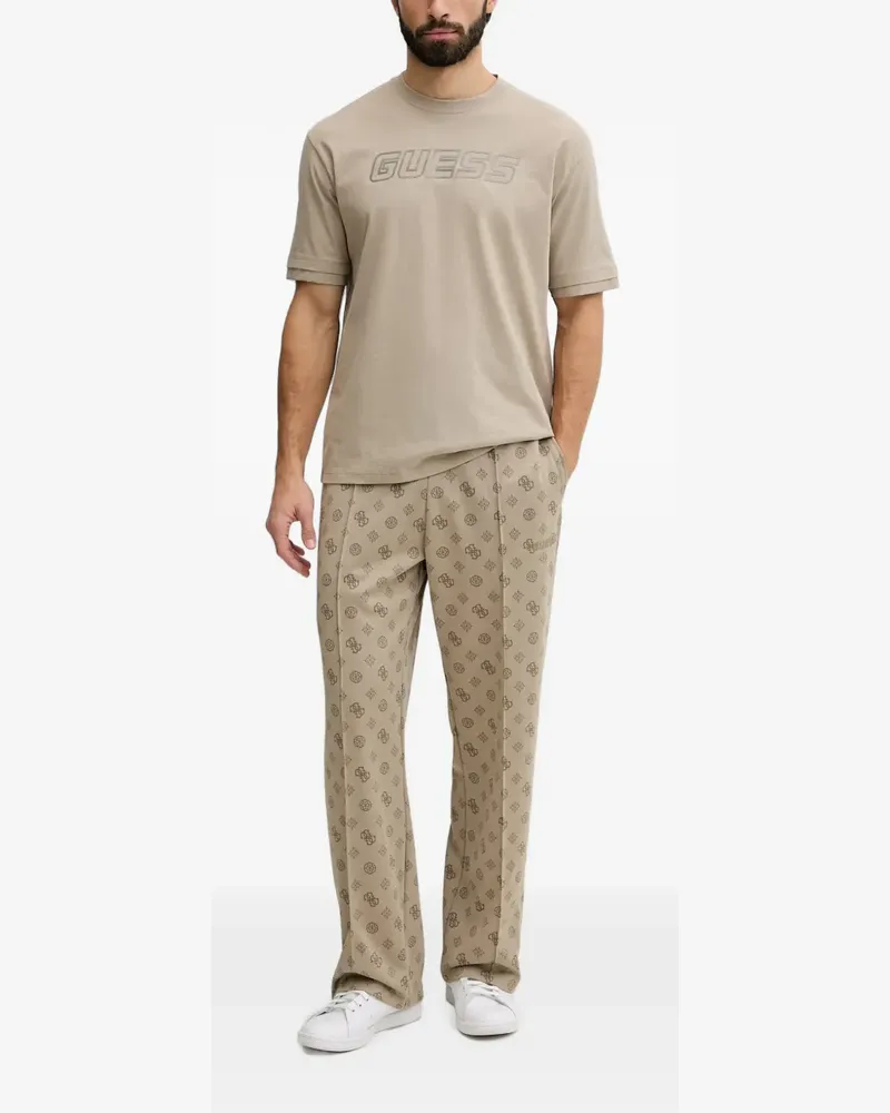 Guess monogram-print track pants - Nude Nude