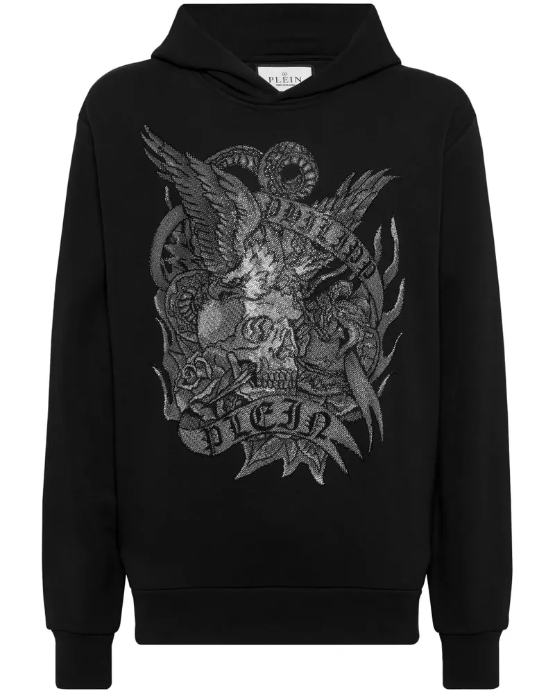 Philipp Plein Crystal Tattoo Hoodie mit Kristallen - Schwarz Schwarz