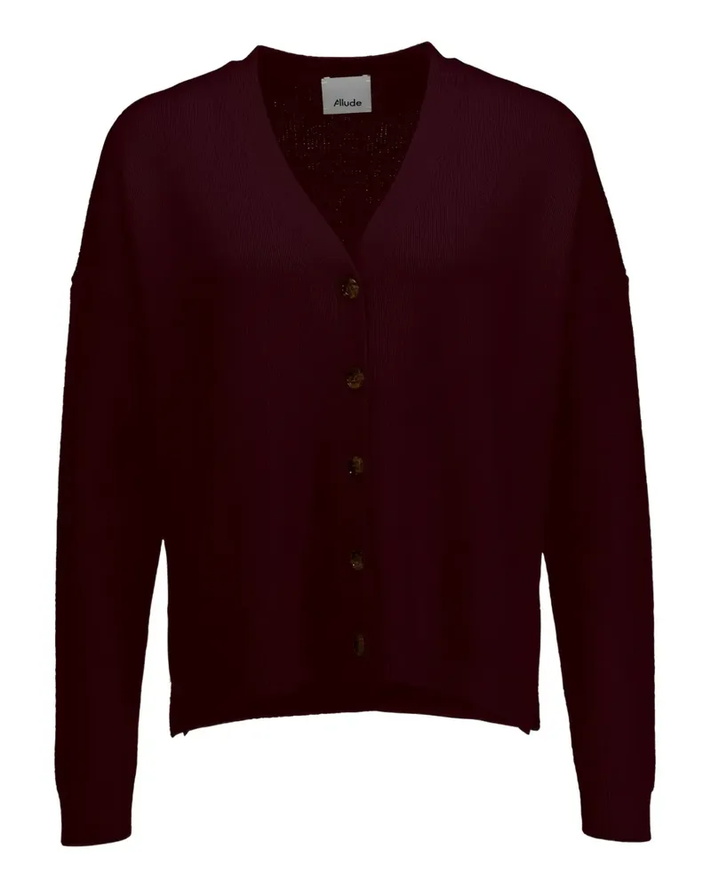 ALLUDE Cardigan mit V-Ausschnitt - Rot Rot