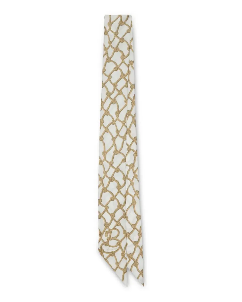 Burberry Schal aus Seide mit Knoten-Print - Weiß Weiß
