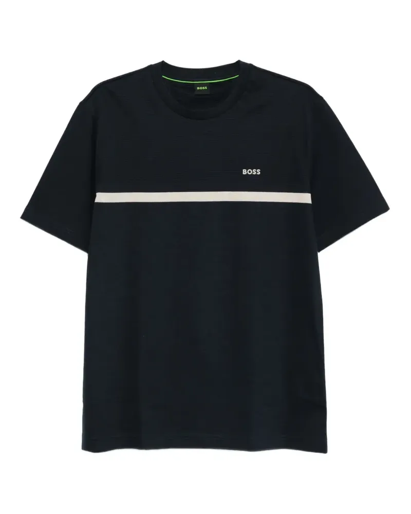 HUGO BOSS Gestreiftes T-Shirt - Blau Blau