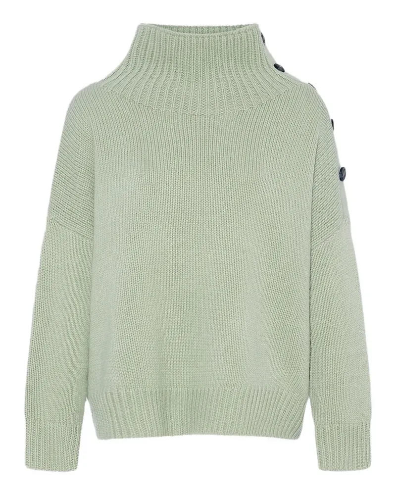 Yves Salomon Stehkragen-Pullover mit Knopfdetail - Grün Grün