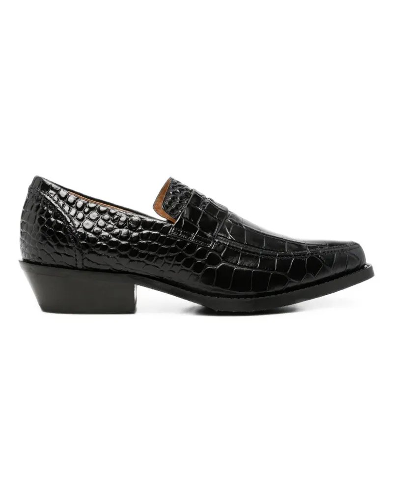 Our Legacy Cypher croc-effect leather loafers - Schwarz Schwarz