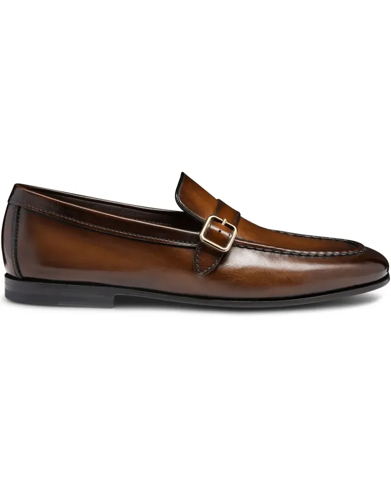 Santoni Loafer mit Schnalle - Braun Braun
