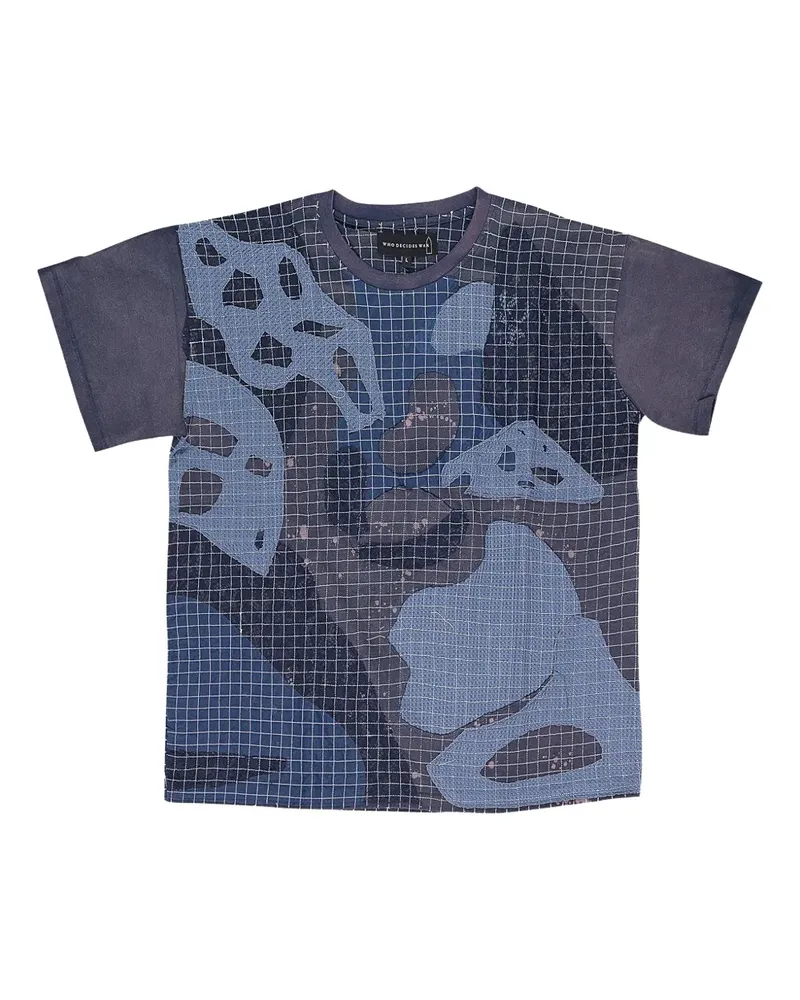 WHO DECIDES WAR Grid short-sleeve T-shirt - Blau Blau