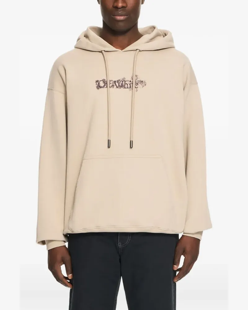 OFF-WHITE Heraldic Arrow drawstring hoodie - Nude Nude