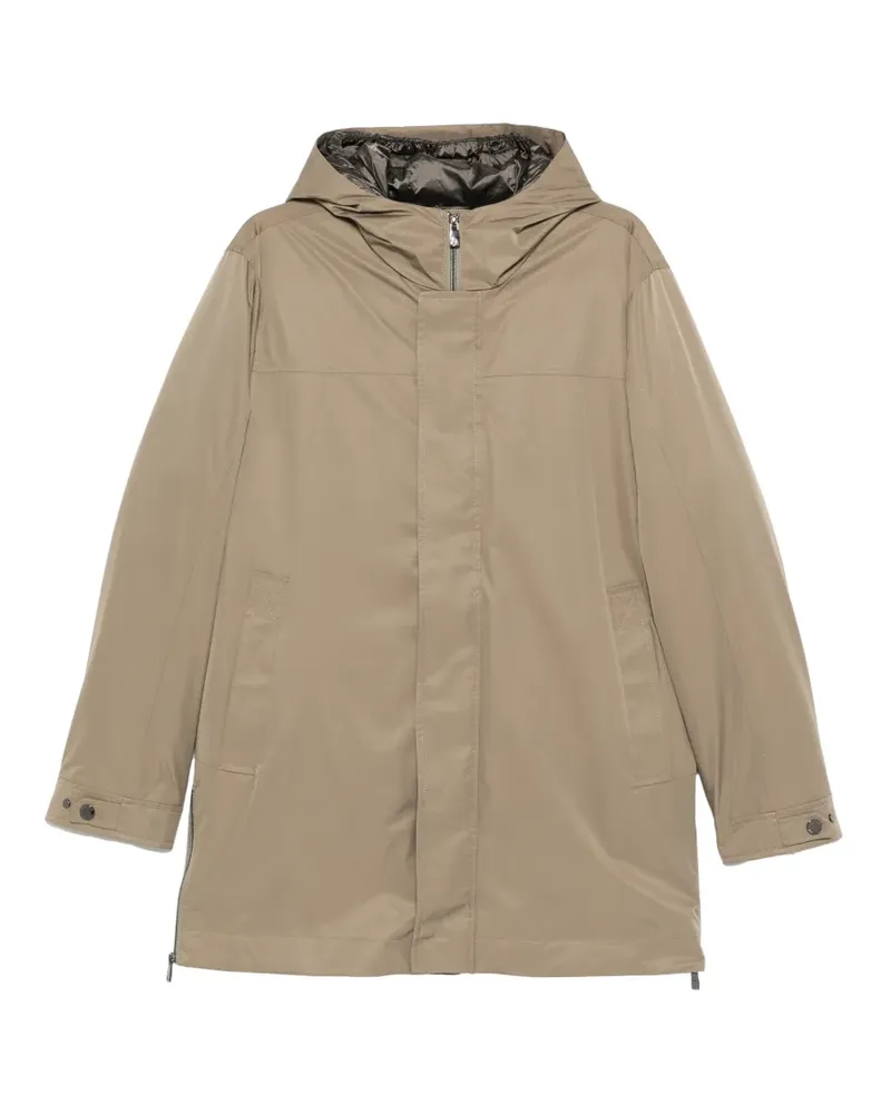 Corneliani long-sleeve hooded coat - Nude Nude