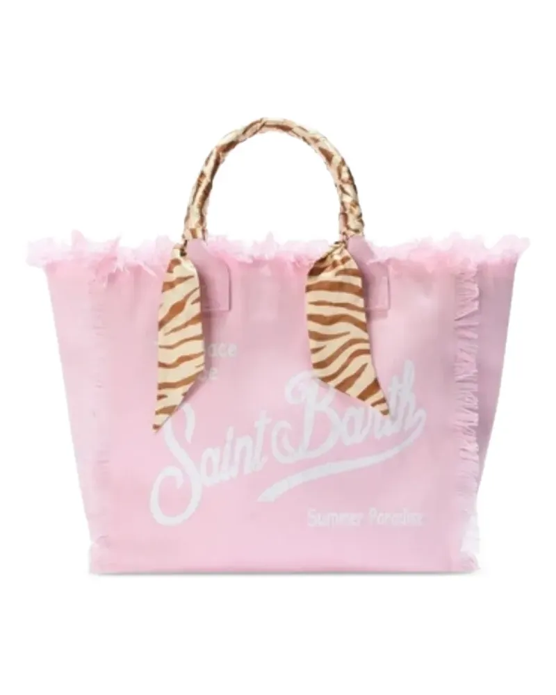 MC2 Saint Barth Canvas-Tote Bag mit Fransen - Rosa Rosa