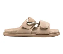 Sandalen mit Schnallenriemen - Nude