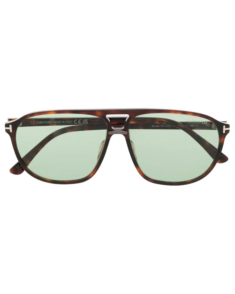 Tom Ford Sonnenbrille mit eckigem Gestell - Braun Braun