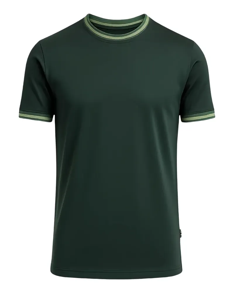 HUGO BOSS striped-trim cotton T-shirt - Grün Grün