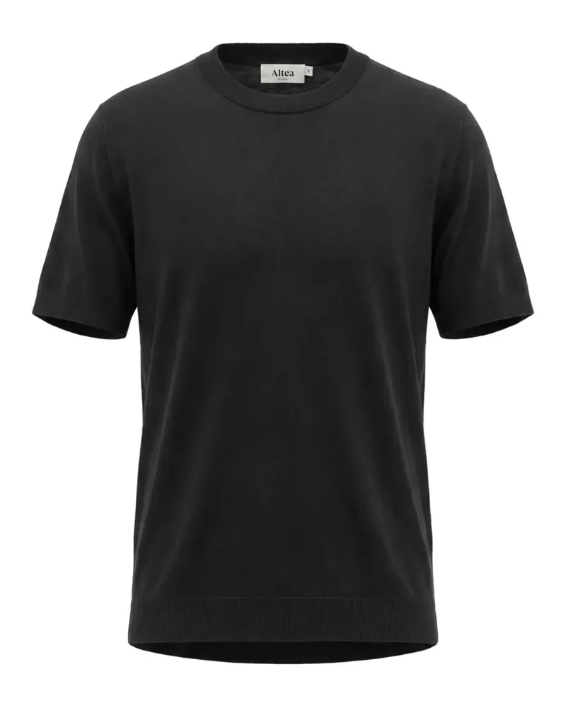 Altea Fein gestricktes T-Shirt - Schwarz Schwarz