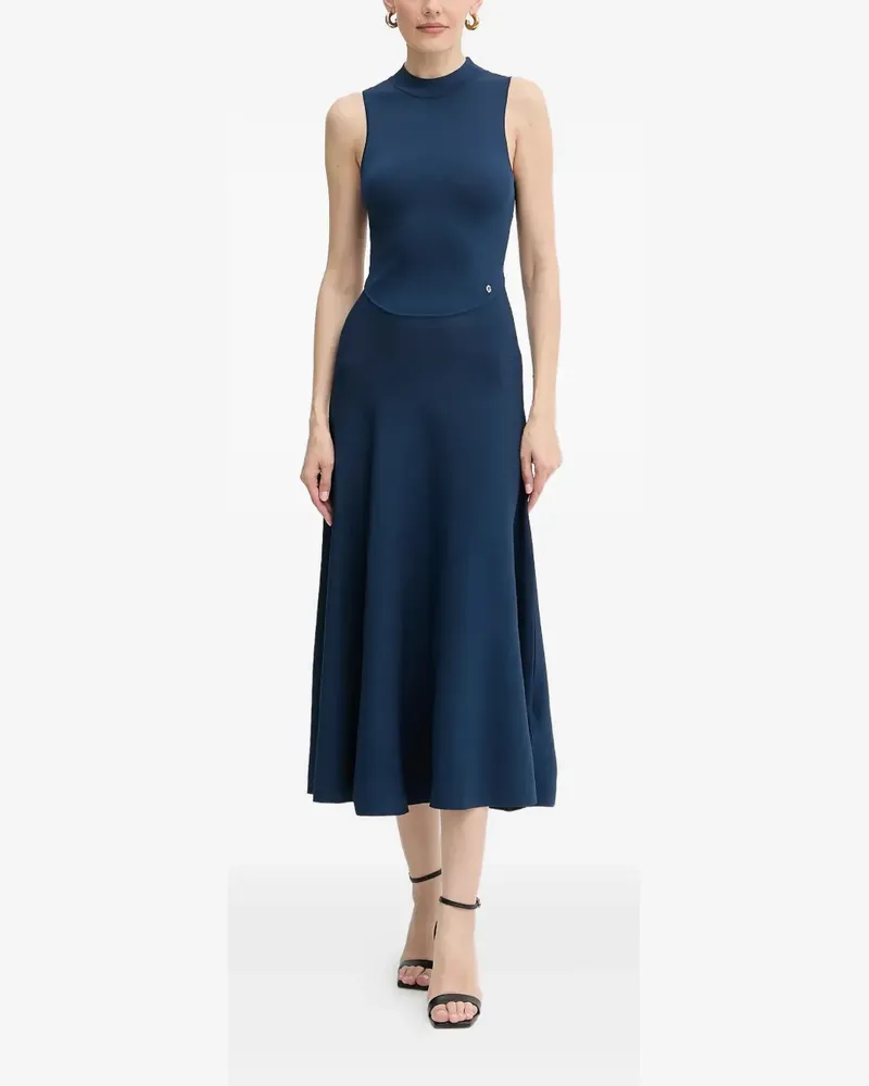 Guess Ausgestelltes Midikleid mit Stehkragen - Blau Blau