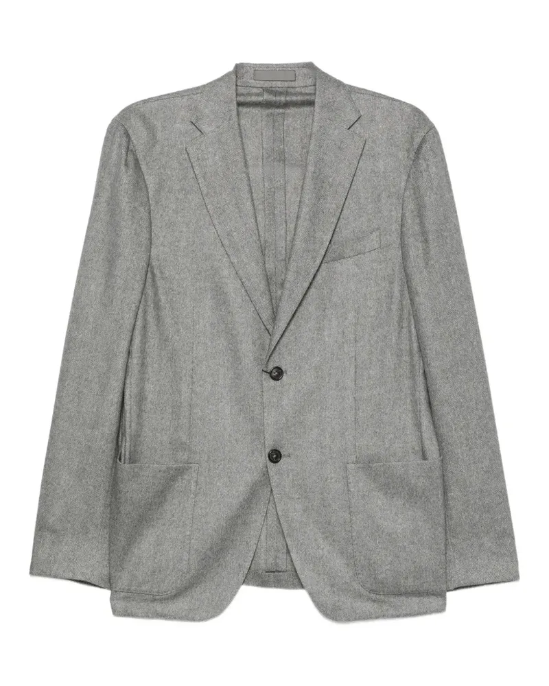 Corneliani Whisper Sakko mit Fischgrätenmuster - Grau Grau