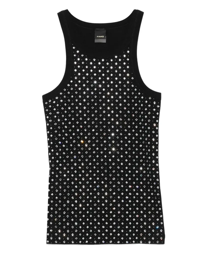 Pinko Kristallverziertes Top - Schwarz Schwarz