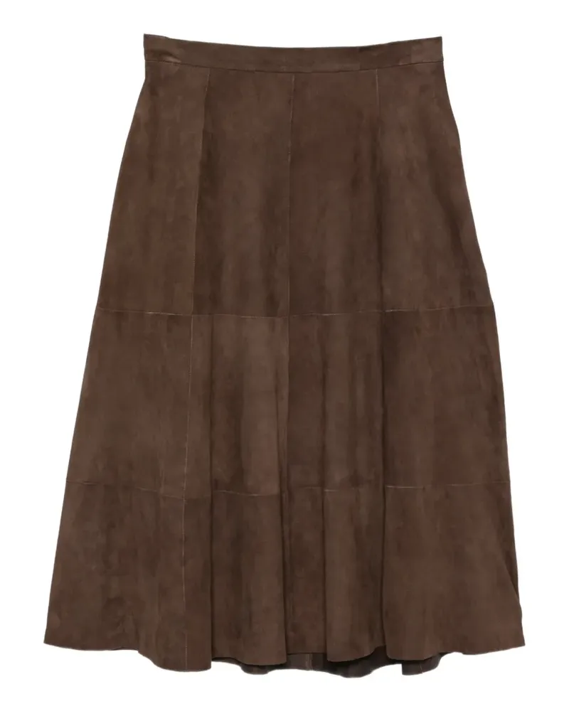 Antonelli Firenze panelled suede maxi skirt - Braun Braun