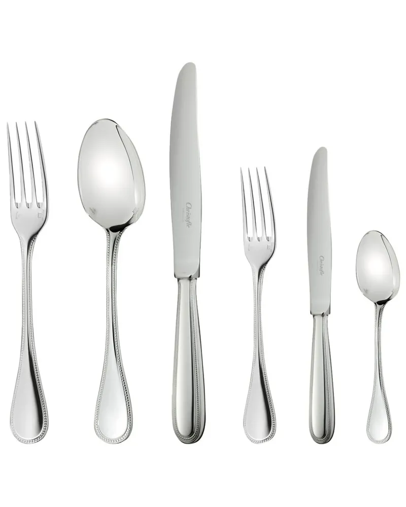 Christofle Perles Besteck-Set (6 Personen) - Silber Silber