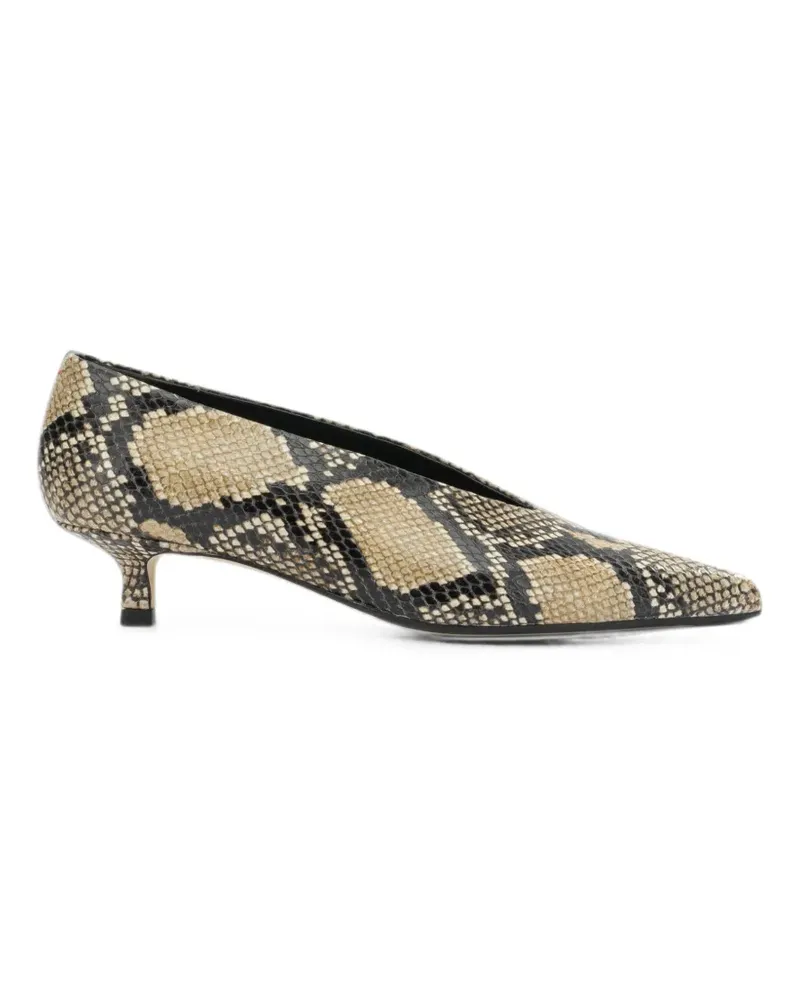 aeyde Clara Pumps mit Schlangenprint - Nude Nude