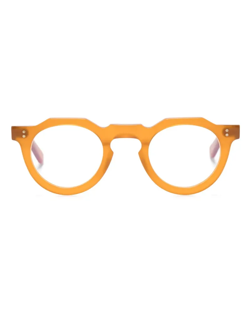 Lesca Matte Brille mit rundem Gestell - Gelb Gelb