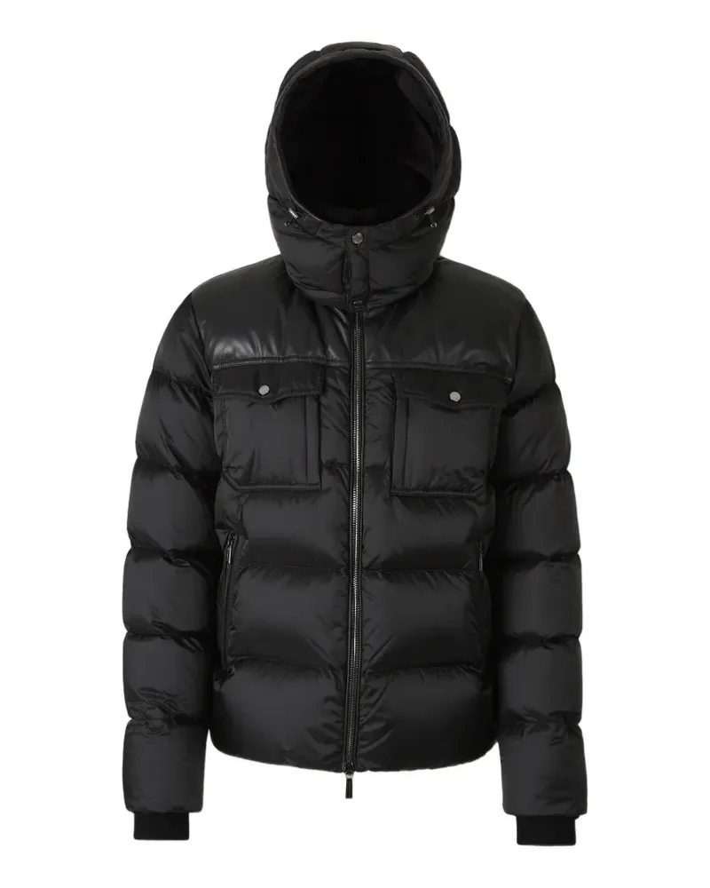 MOORER quilted-hooded padded jacket - Schwarz Schwarz