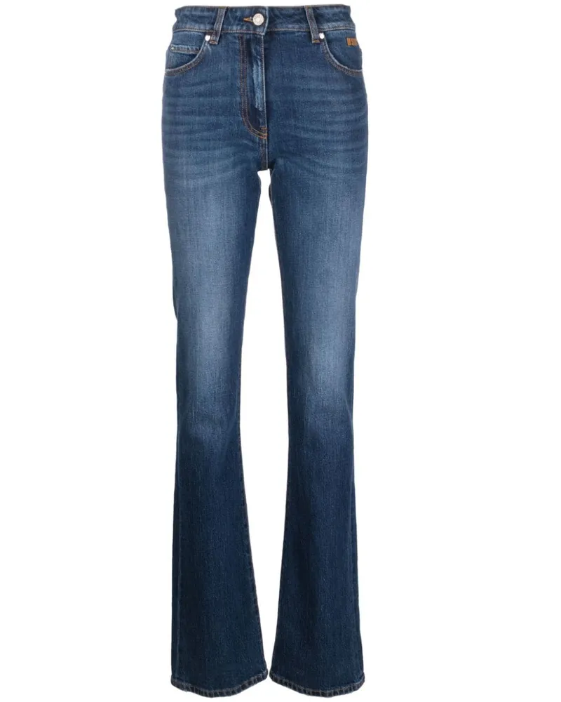 MSGM Bootcut-Jeans mit hohem Bund Blau