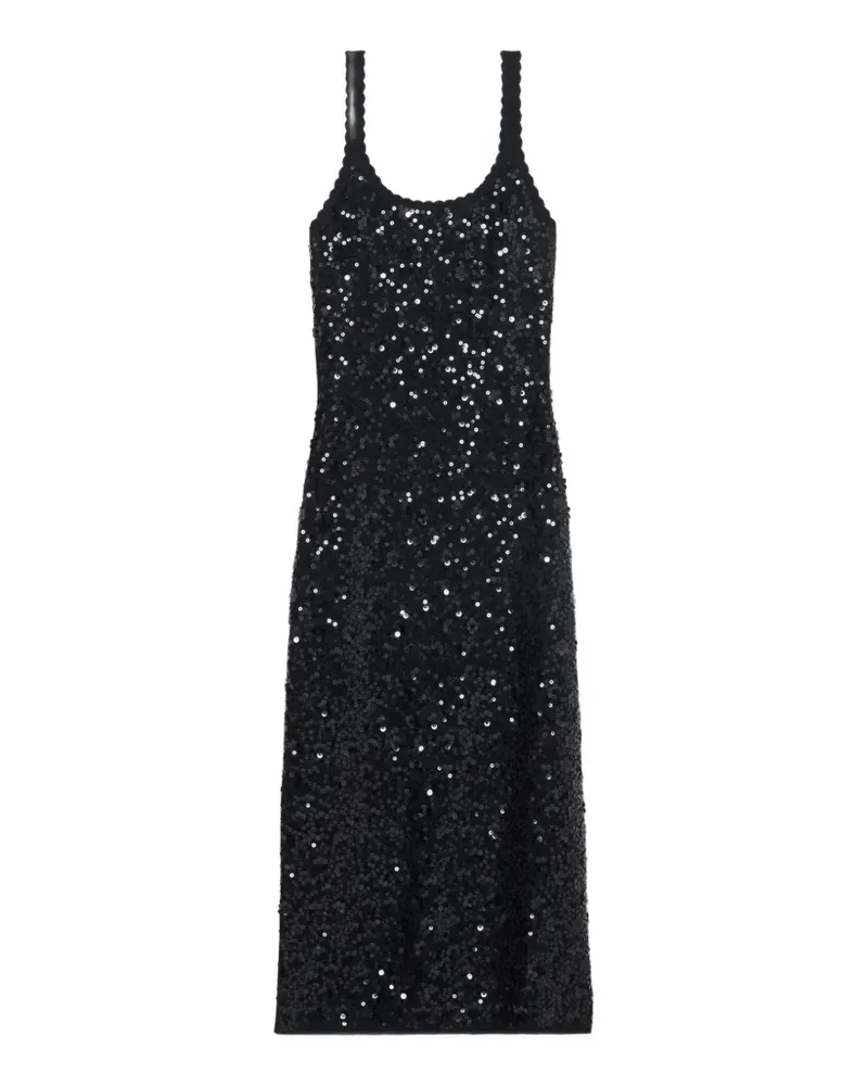 Claudie Pierlot Langes Strickkleid mit Pailletten - Blau Blau