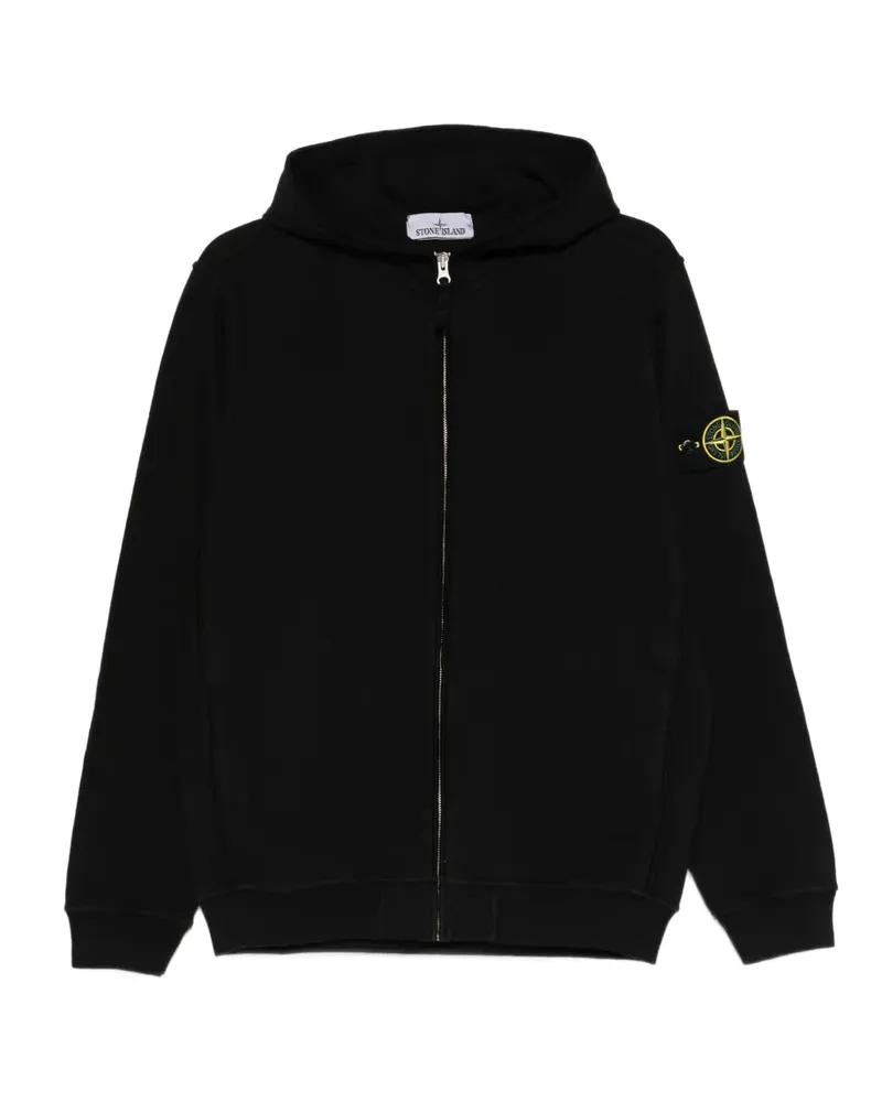 Stone Island zip-fastening hoodie - Schwarz Schwarz