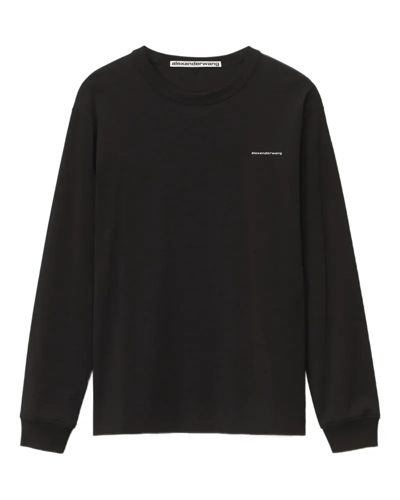 Alexander Wang Langarmshirt mit Logo-Stickerei - Schwarz Schwarz