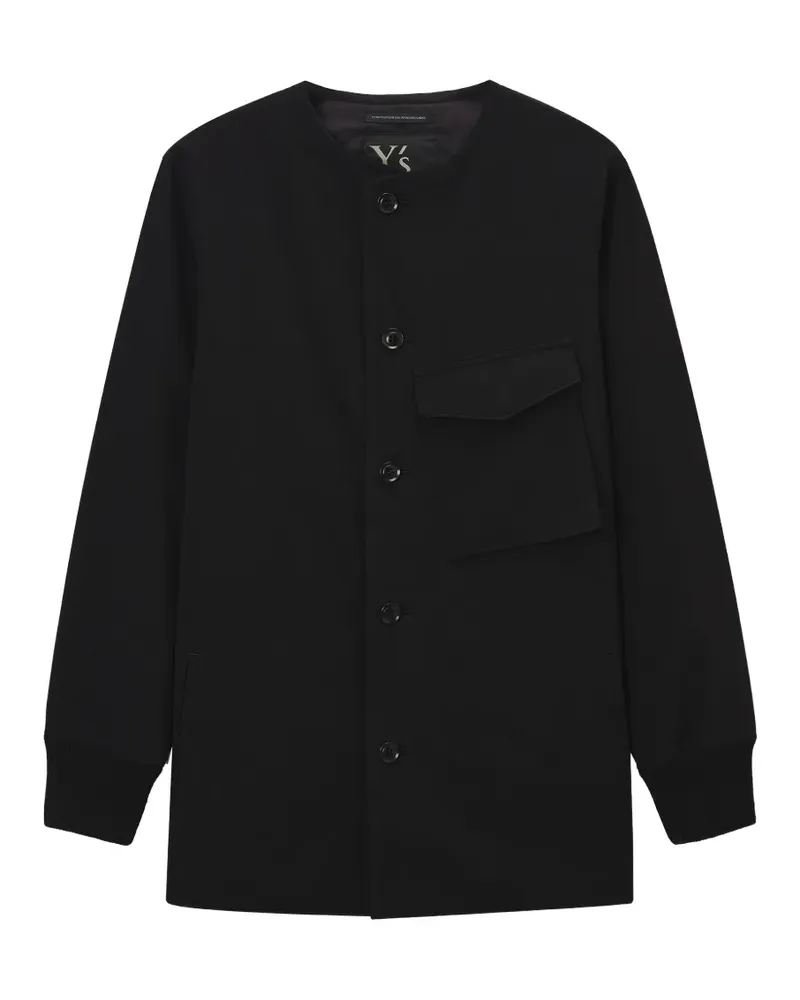 Yohji Yamamoto Geknöpfte Jacke mit Brusttasche - Schwarz Schwarz