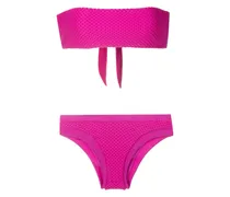 Texturierter Bandeau-Bikini - Rosa